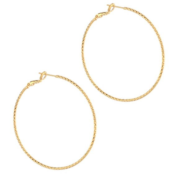 50mm Textured Hoops - Picture 1 of 1
